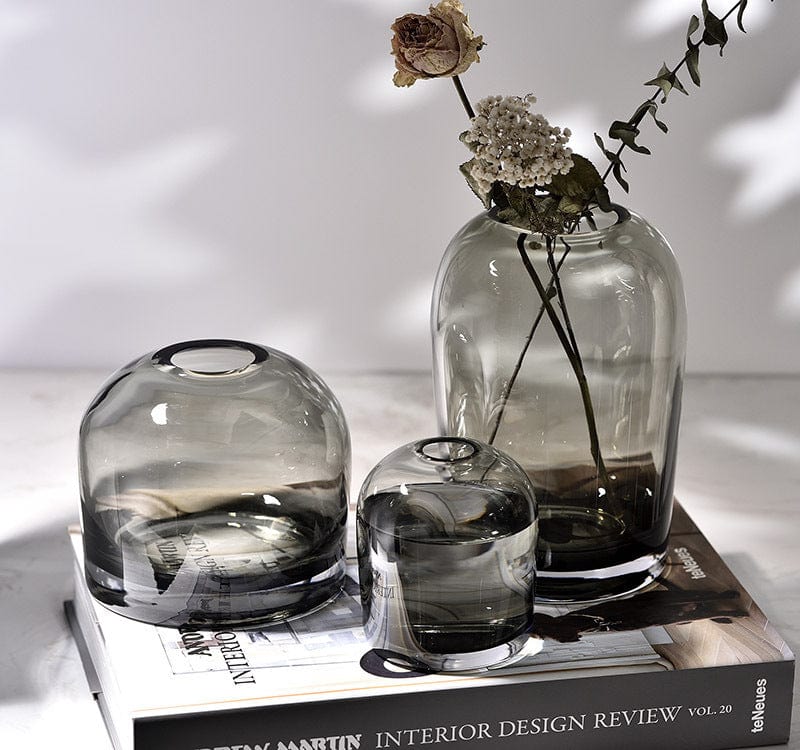 vase en verre moderne bleu – touche artistique
