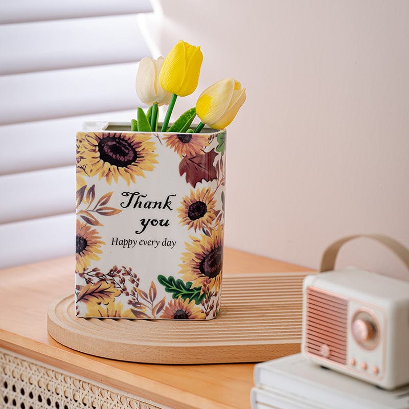 Vase en céramique design livre – pour fleurs d'interieur