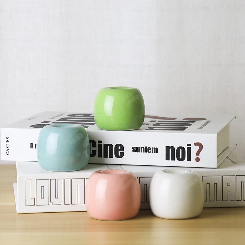 Mini vases ronds en céramique colorée – Déco moderne minimaliste