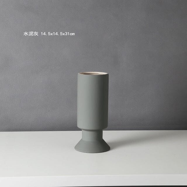 Vase céramique bleu – Sculptures géométriques style contemporain