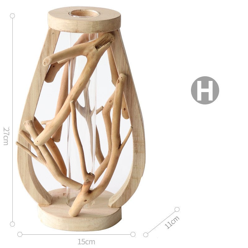 vase en bois moderne ocre – charme vintage