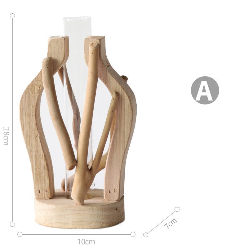 vase en bois moderne ocre – charme vintage