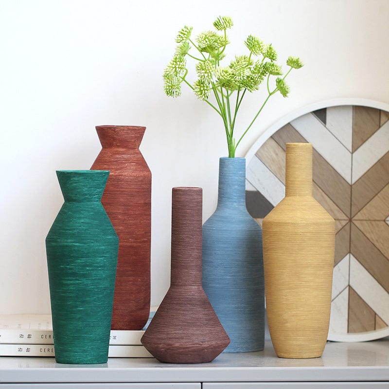 Vase céramique mat coloré – Élégance artisanale pour intérieur inspiré
