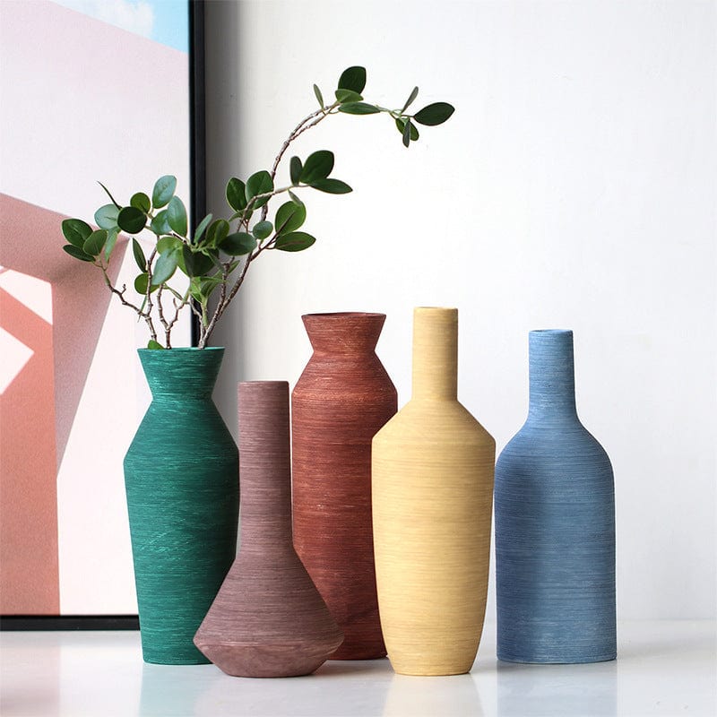 Vase céramique mat coloré – Élégance artisanale pour intérieur inspiré