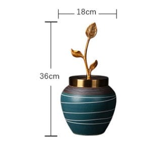 Vases rayés bleu vert en céramique – Style japonais zen élégant