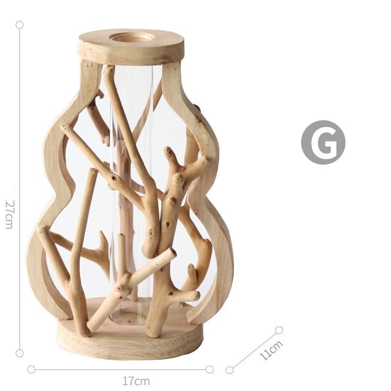 vase en bois moderne ocre – charme vintage