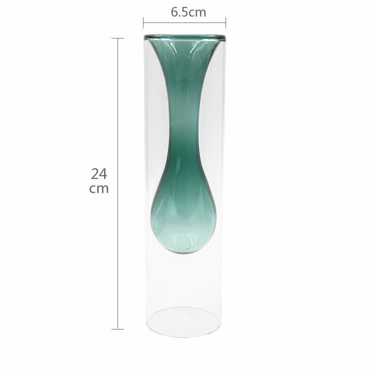 vase en verre haut – déco salon lumineux