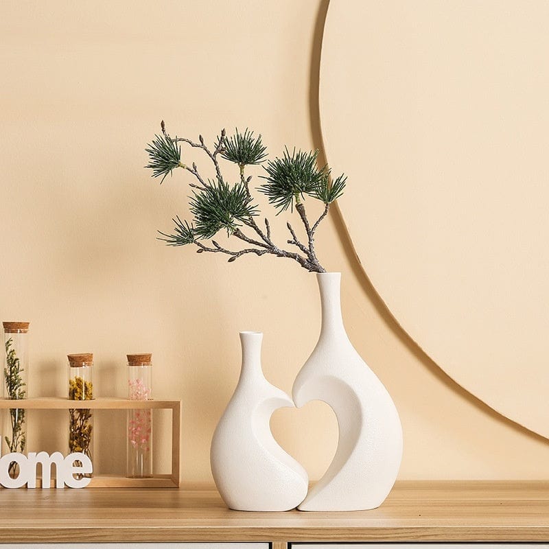 Vase céramique émaillée bicolore – Design rustique chic et naturel