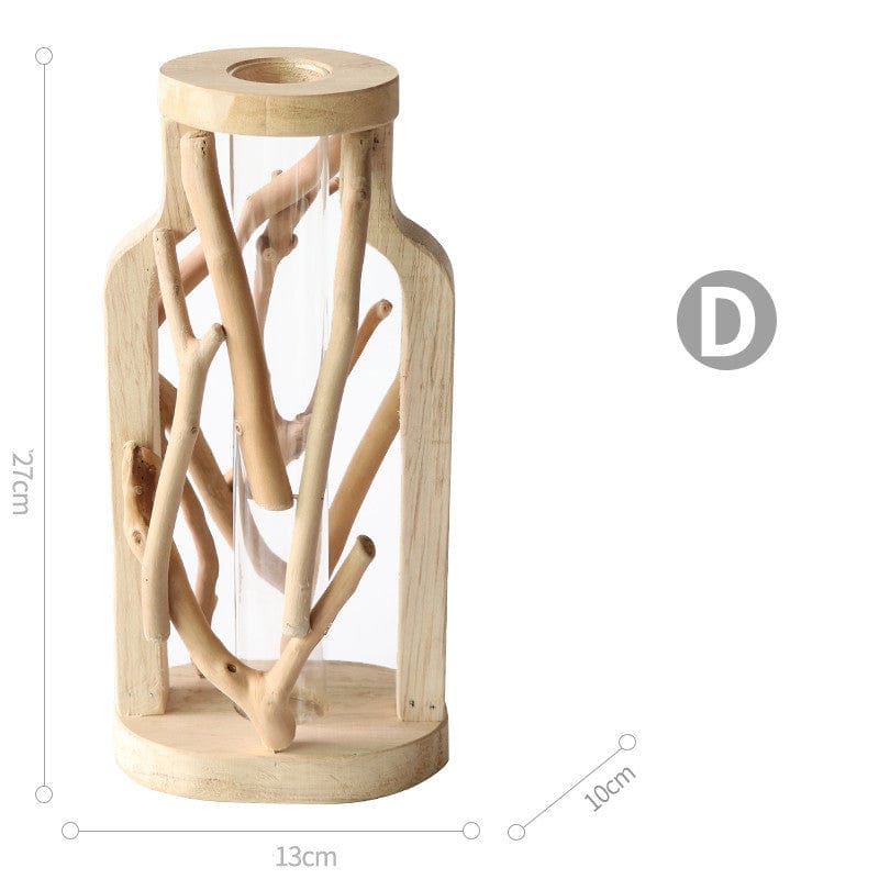 vase en bois moderne ocre – charme vintage