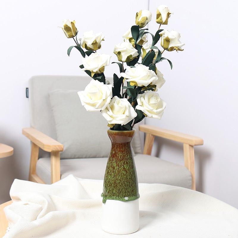 Vase céramique émaillée bicolore – Design rustique chic et naturel