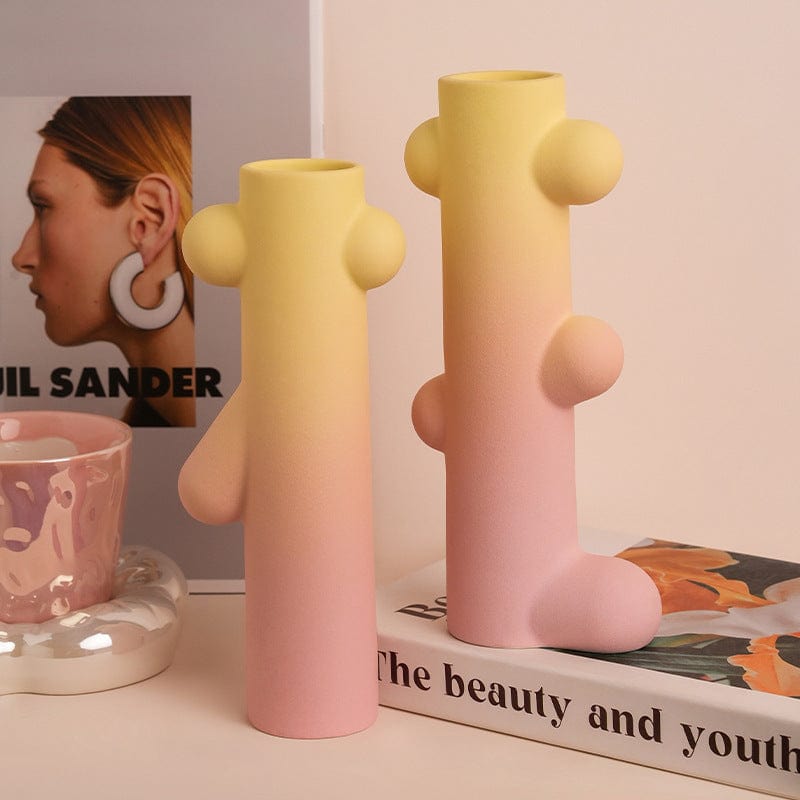 Vase en céramique design – Dégradé pastel pour touche artistique