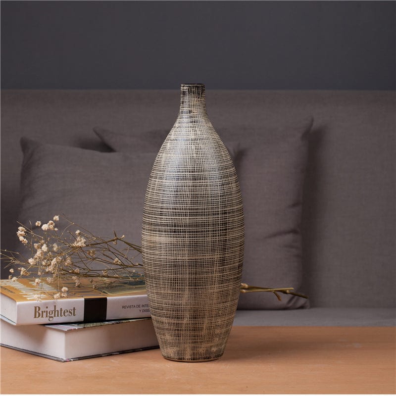 Vase en design ocre – déco salon lumineux