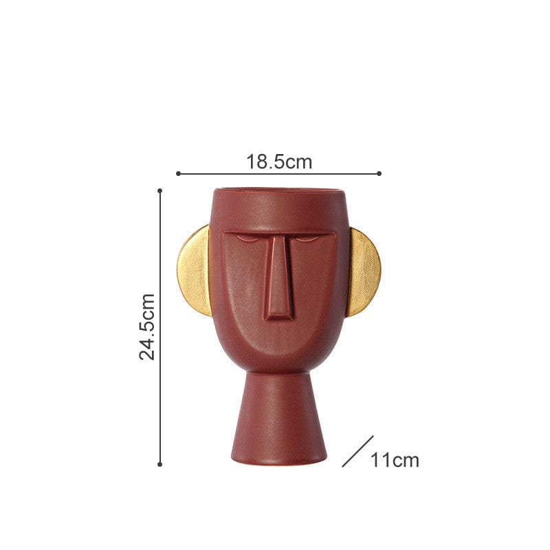 Vase en céramique style visage – intérieur moderne
