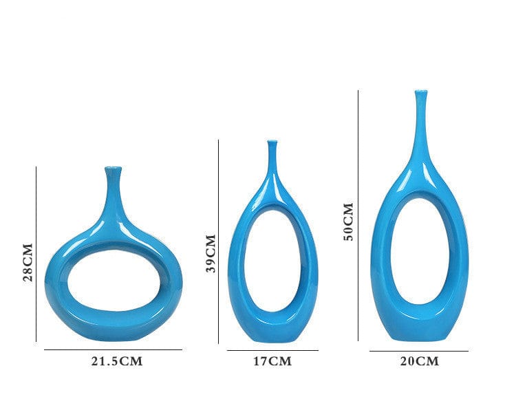 Vase moderne en céramique bleu – Design sculptural pour déco tendance