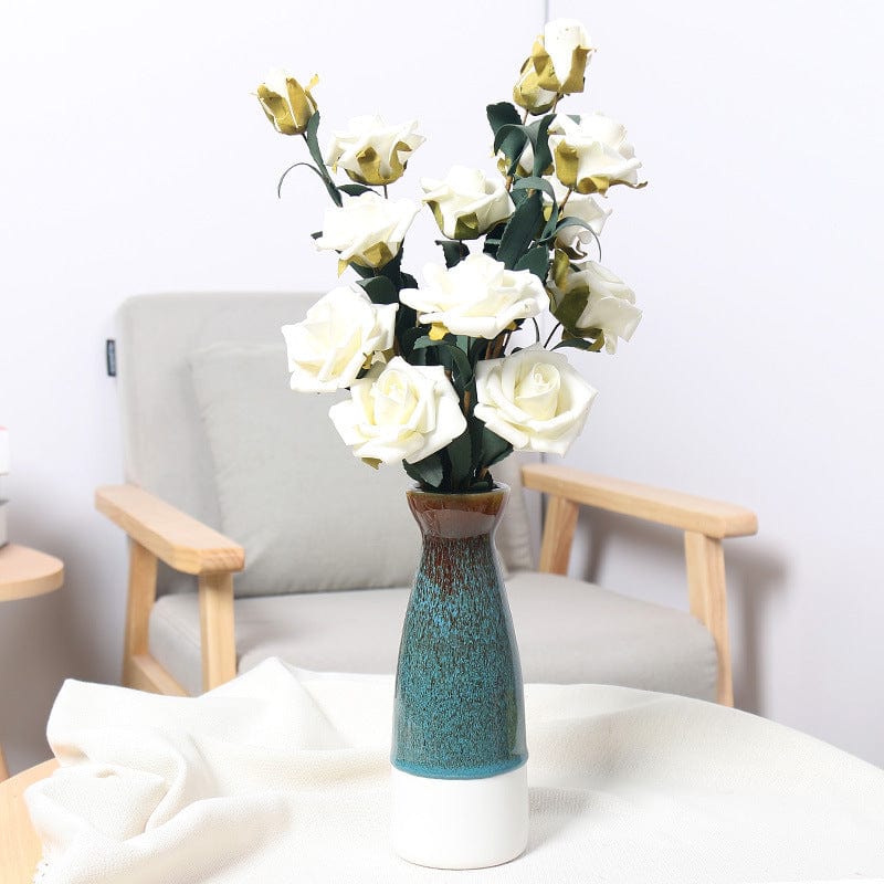 Vase céramique émaillée bicolore – Design rustique chic et naturel