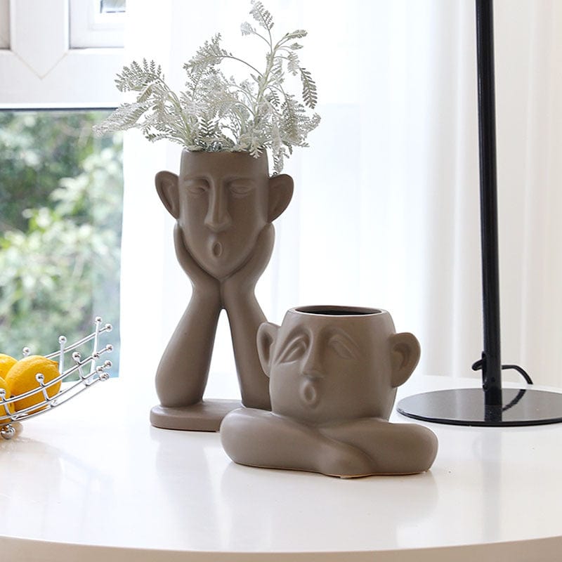 Vase Visage design – touche artistique