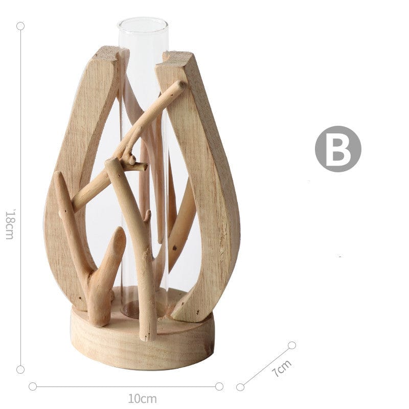 vase en bois moderne ocre – charme vintage