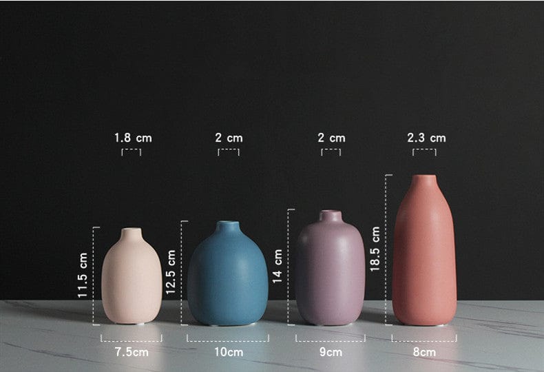 Vase mat multicolore - Formes minimalistes