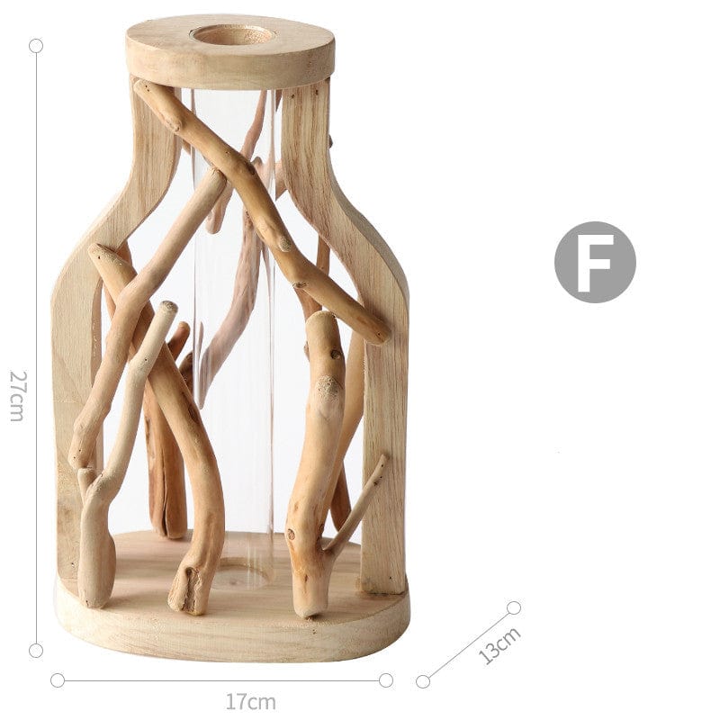 vase en bois moderne ocre – charme vintage