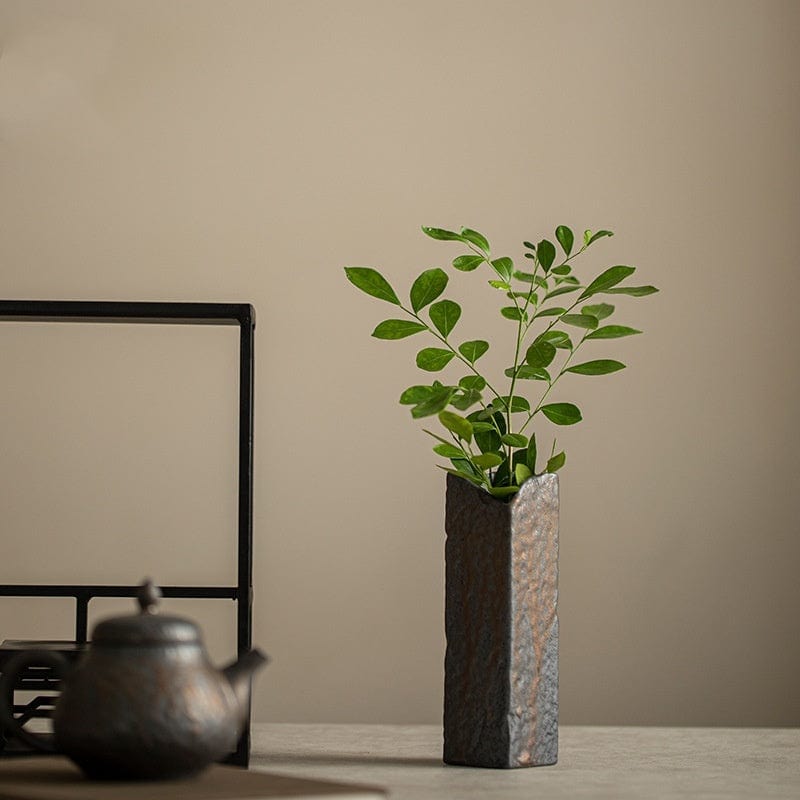 Vase japonais wabi sabi en céramique – Style brut zen pour décoration minimaliste