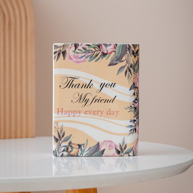 Vase en céramique design livre – pour fleurs d'interieur