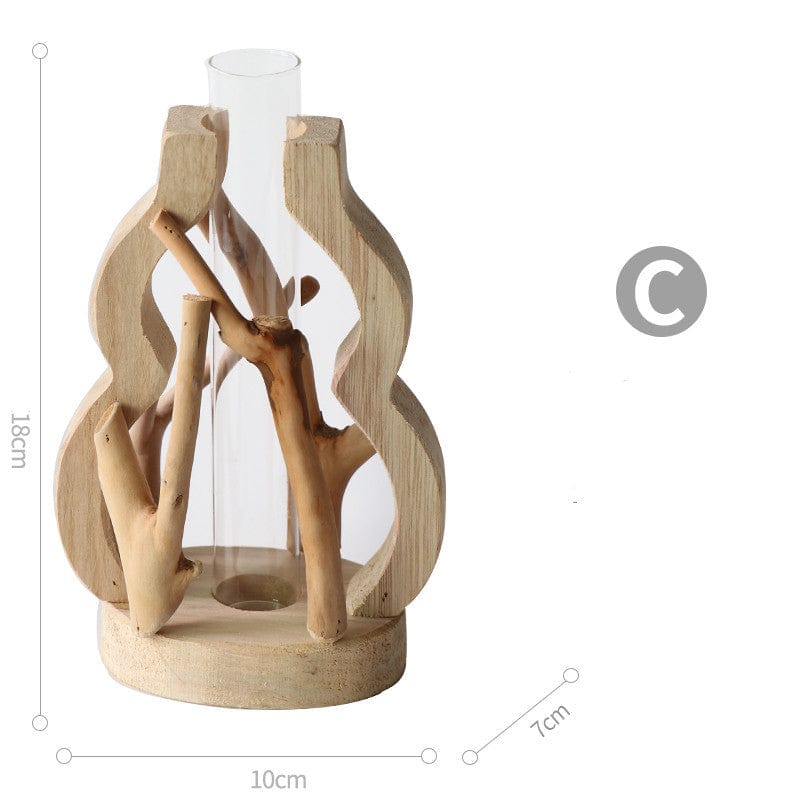 vase en bois moderne ocre – charme vintage