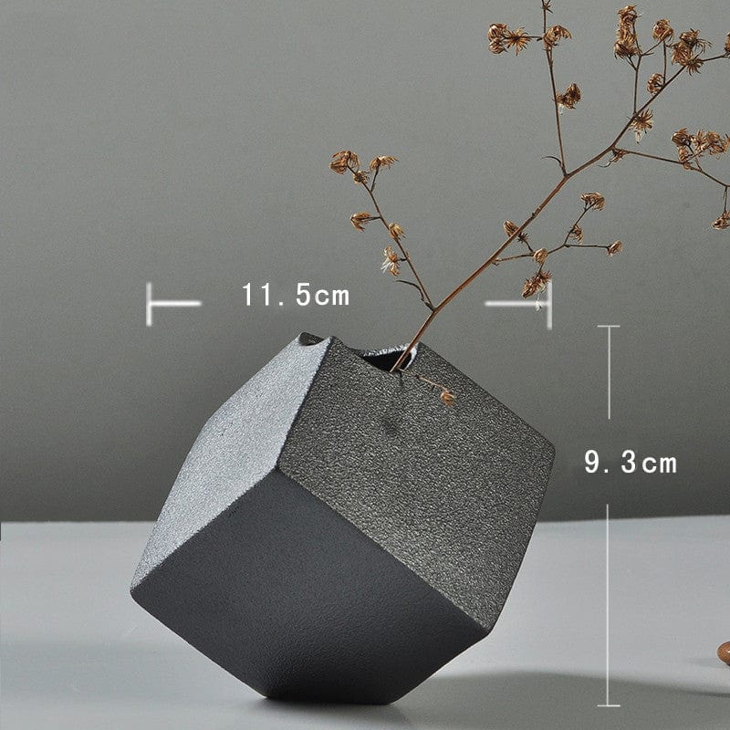 Vase noir mat design – Ensemble de formes géométriques modernes
