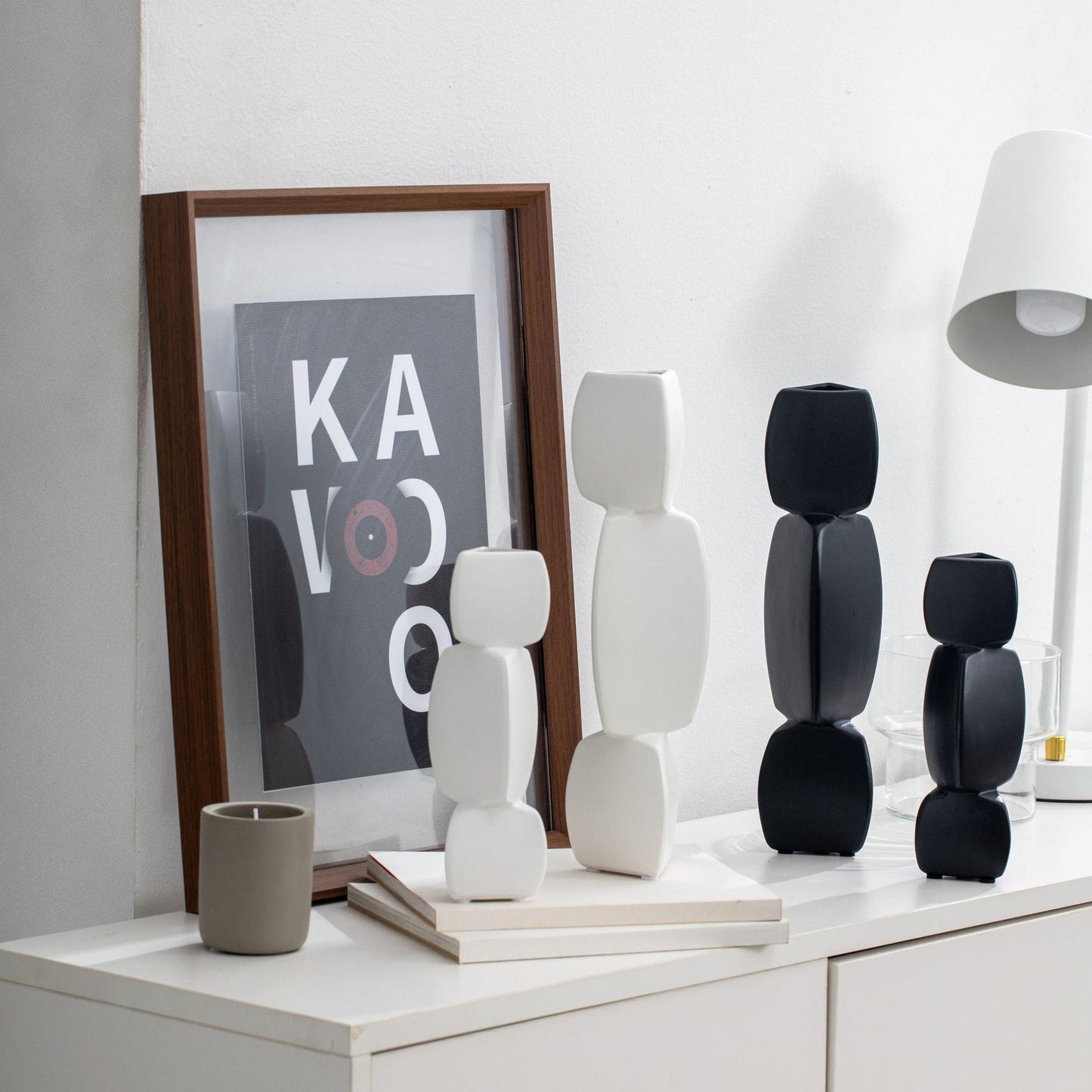 Vase céramique design empilé – Élégance sculpturale pour déco contemporaine