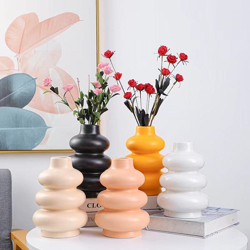 Vase céramique ondulé design – Élégance sculpturale dans votre salon