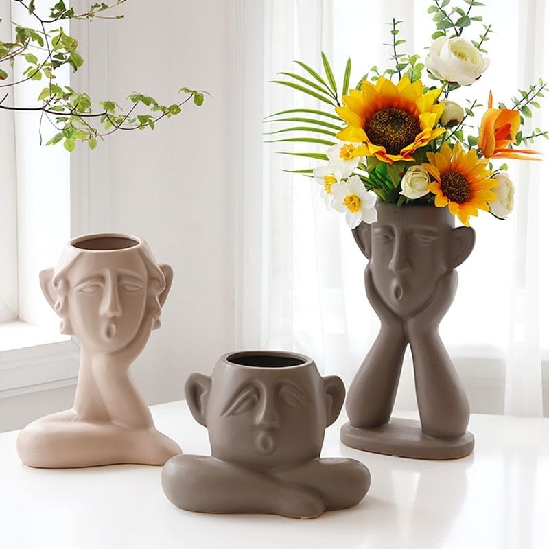 Vase Visage design – touche artistique