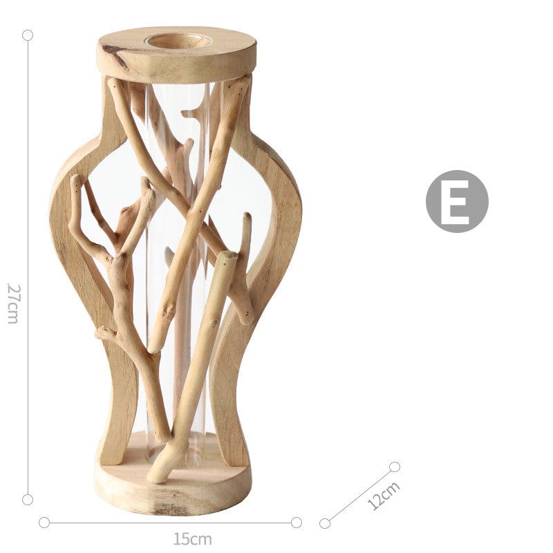 vase en bois moderne ocre – charme vintage