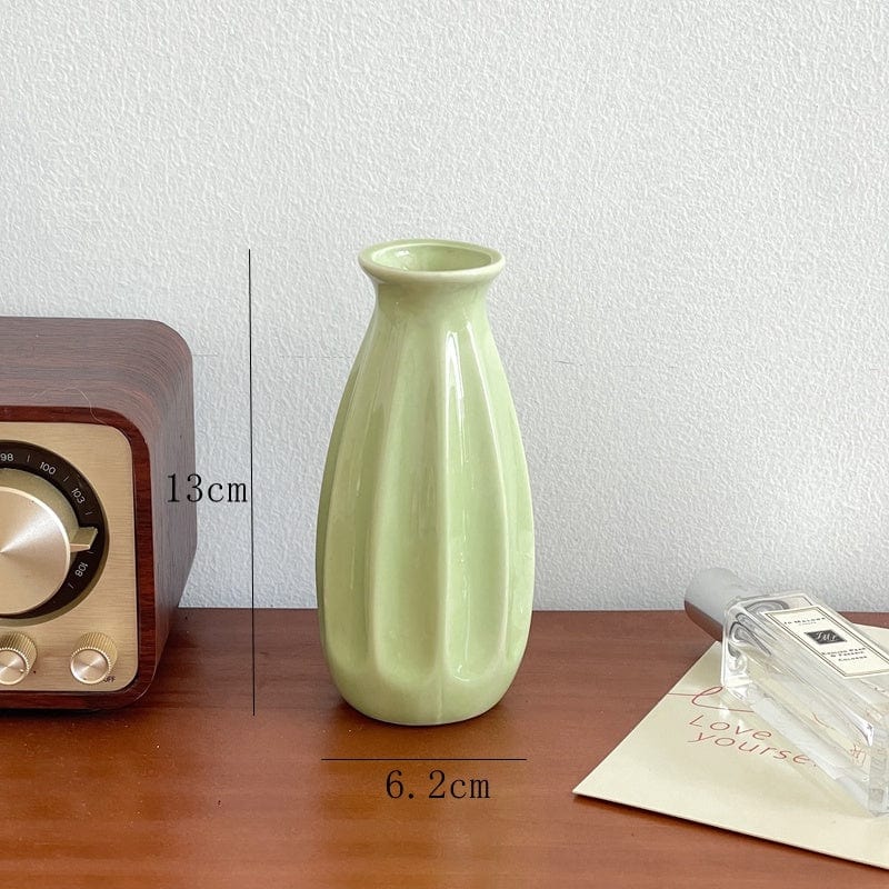 Vase céramique coloré rayé – Éclat printanier pour déco joyeuse et fraîche