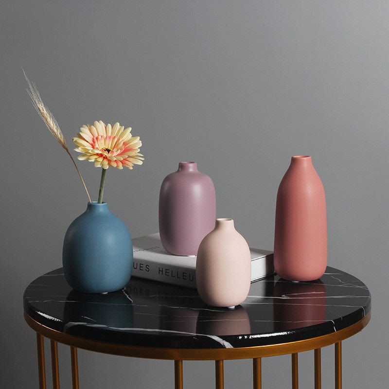 Vase décoratif mat – Formes minimalistes / Multicolore pastel