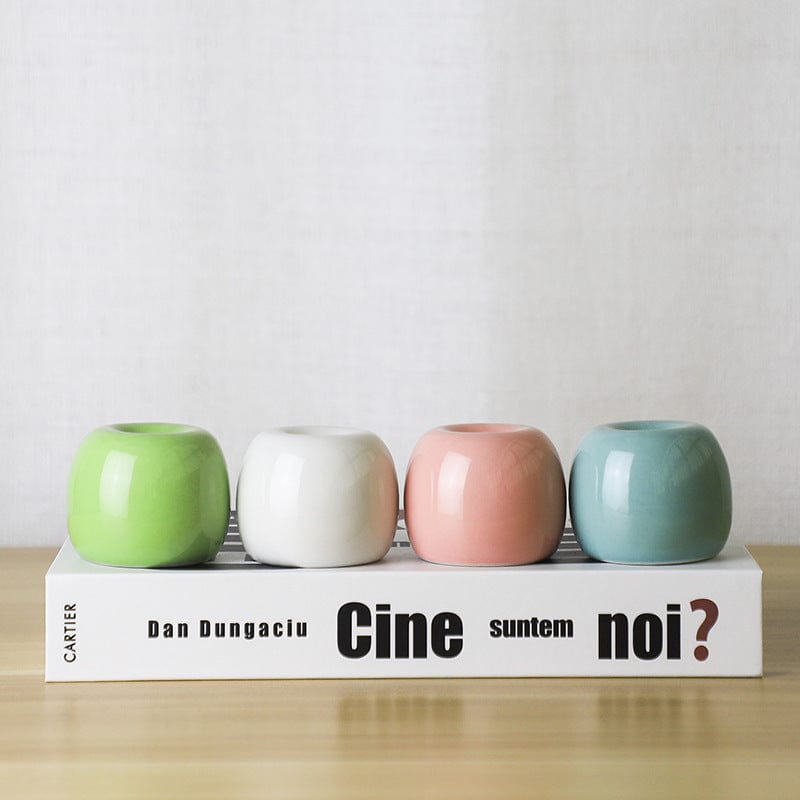 Mini vases ronds en céramique colorée – Déco moderne minimaliste