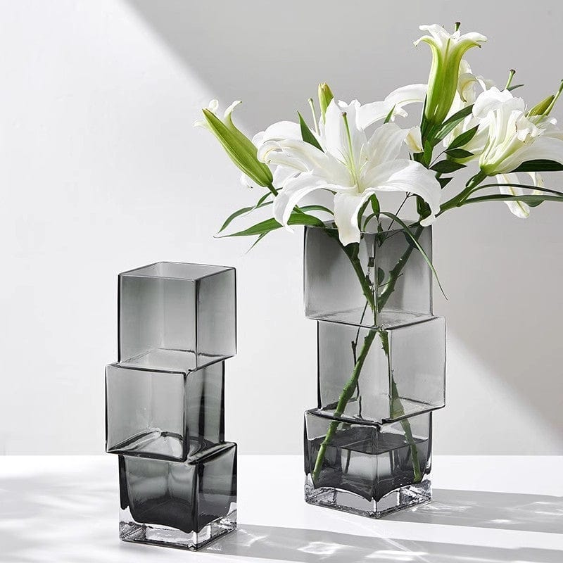 Vase en verre haut – déco salon lumineux