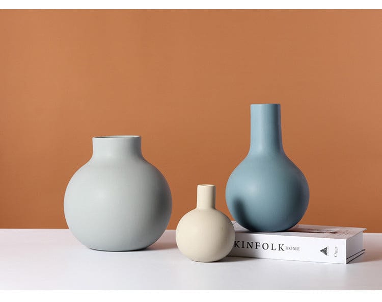 Vase rond mat – Céramique pastel minimaliste pour intérieur apaisant
