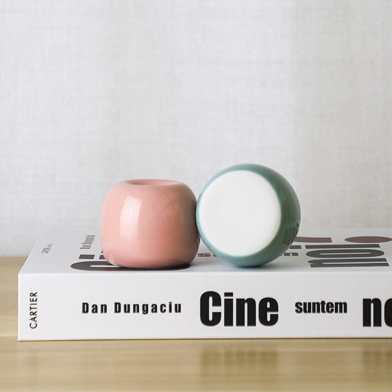 Mini vases ronds en céramique colorée – Déco moderne minimaliste