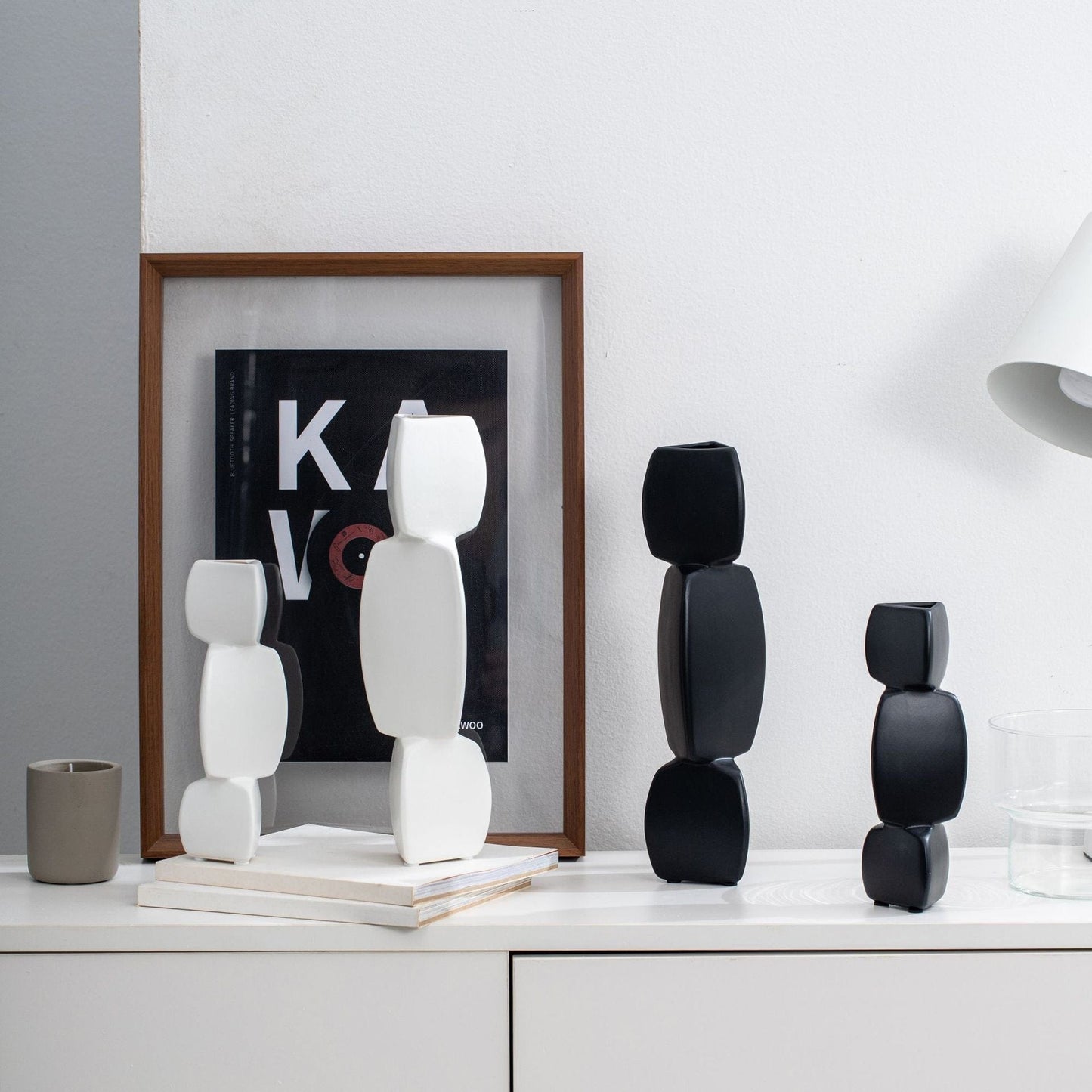 Vase céramique design empilé – Élégance sculpturale pour déco contemporaine