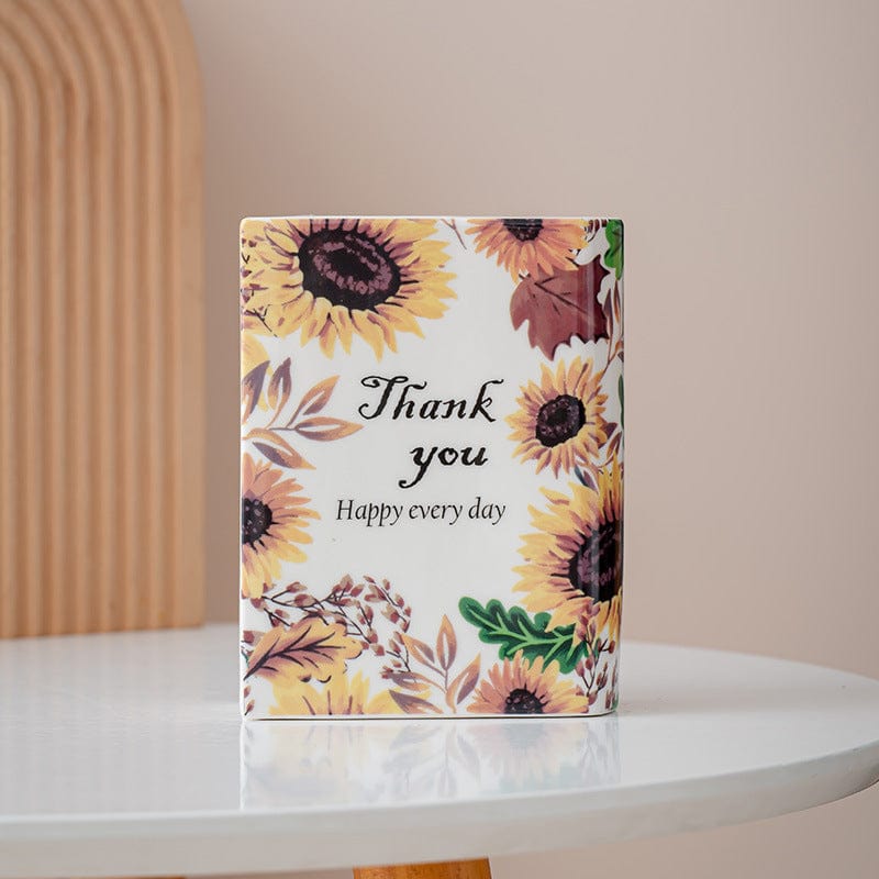 Vase en céramique design livre – pour fleurs d'interieur