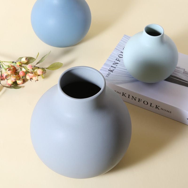 Vase rond mat – Céramique pastel minimaliste pour intérieur apaisant