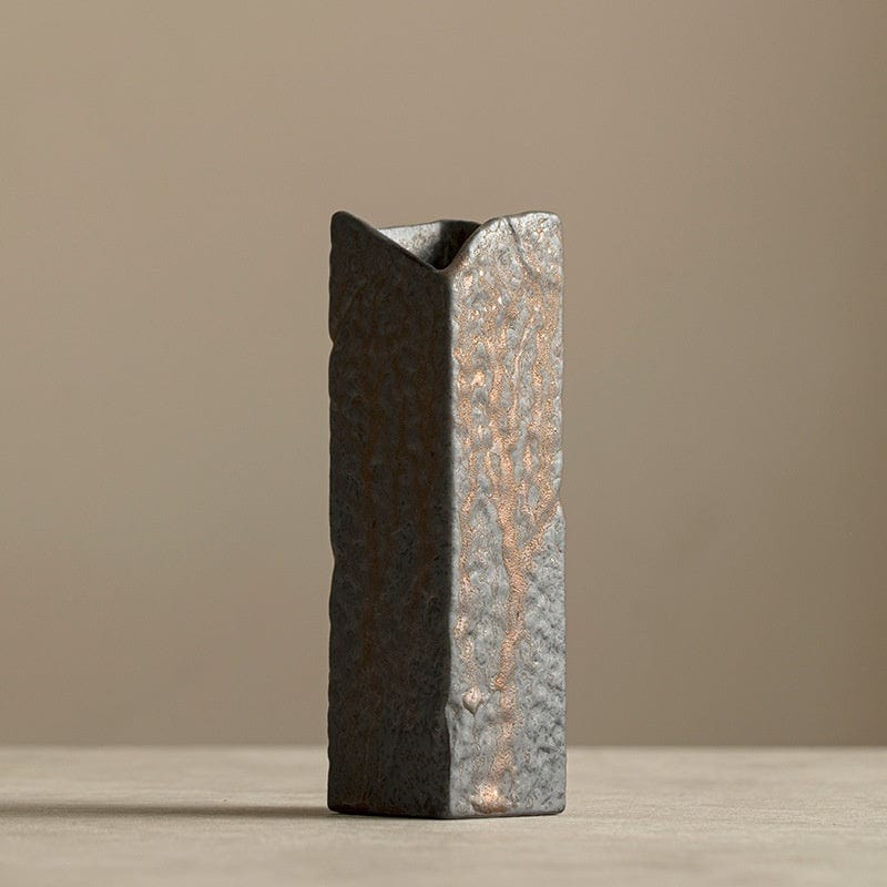 Vase japonais wabi sabi en céramique – Style brut zen pour décoration minimaliste