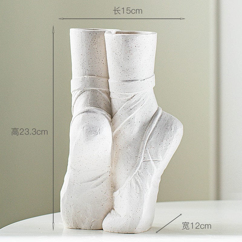Vase bottes en céramique – Déco originale noir et blanc pour fleurs séchées