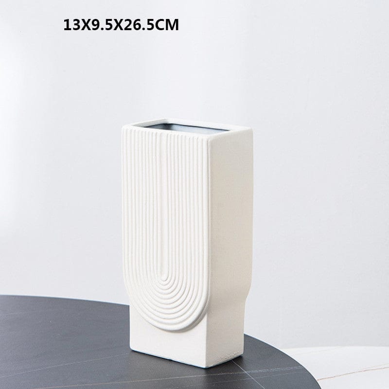 Vase en céramique design – Relief géométrique pour déco contemporaine