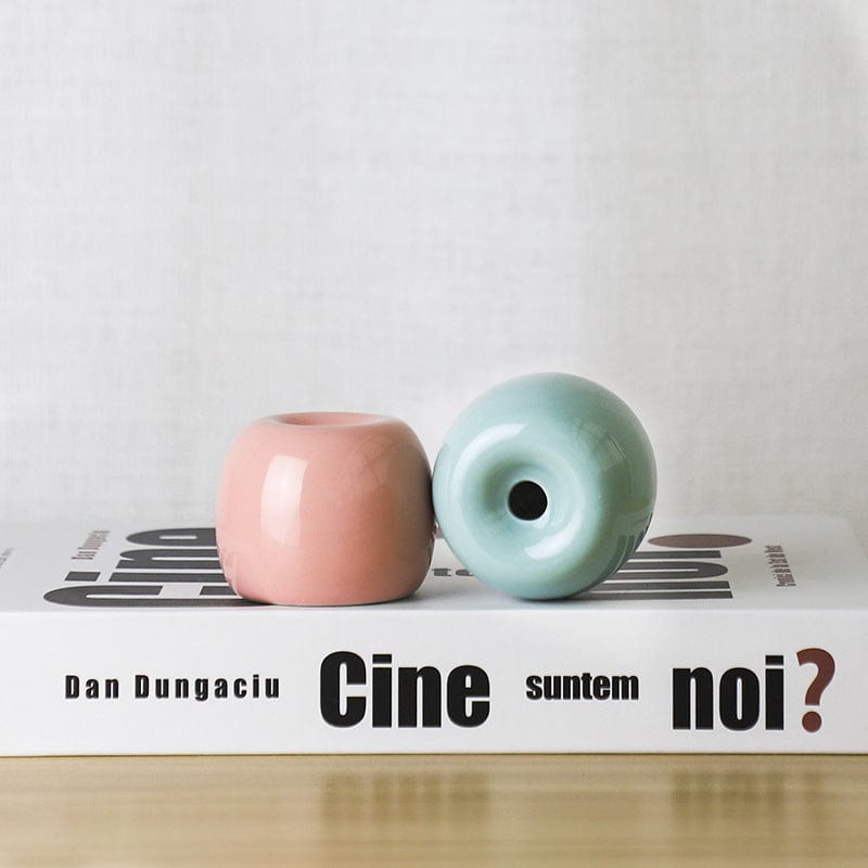 Mini vases ronds en céramique colorée – Déco moderne minimaliste
