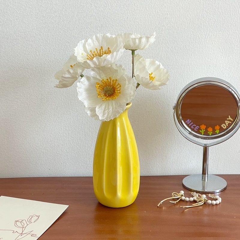 Vase céramique coloré rayé – Éclat printanier pour déco joyeuse et fraîche