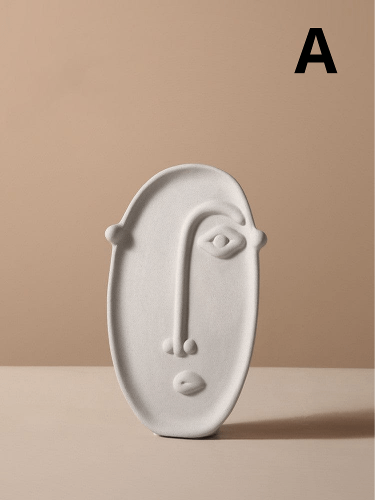 ElegantVase vase A Vase Visage Céramique Beige - Design Sculptural