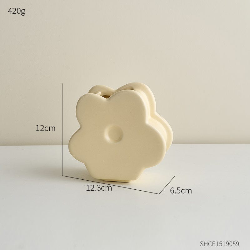 ElegantVase vase Beige Vase céramique fleur : Déco ludique
