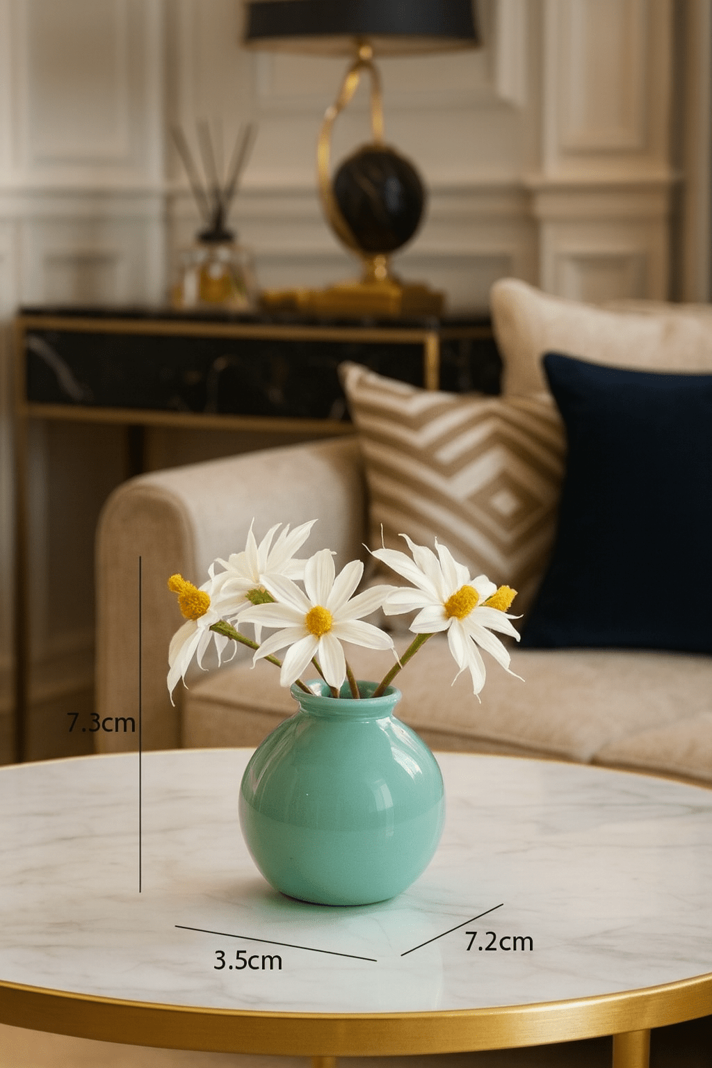 ElegantVase vase Bleu Vases ronds colorés en céramique - Déco florale chic