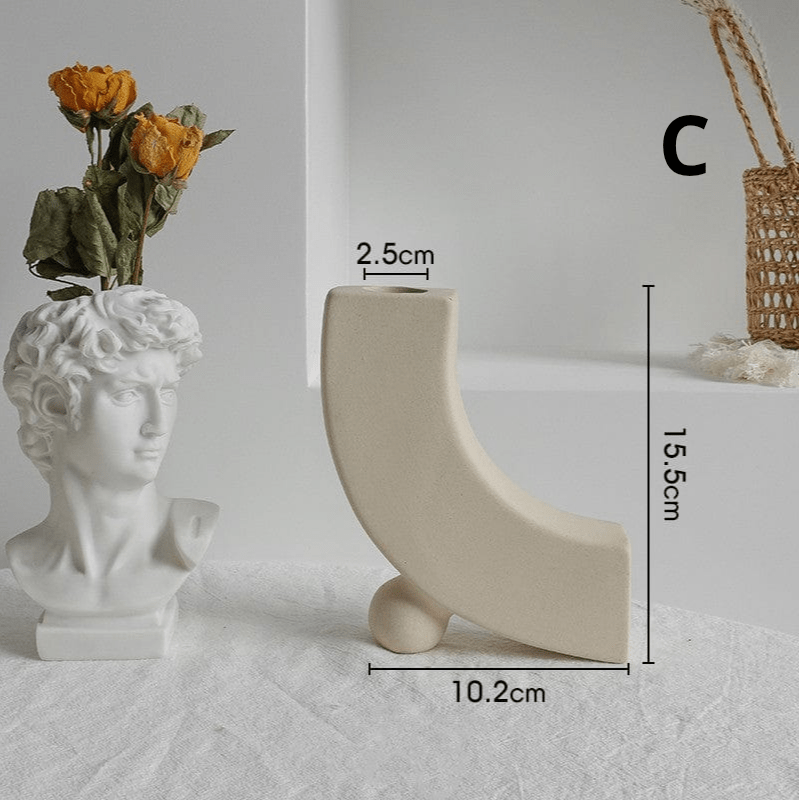 ElegantVase vase C Vase Céramique Beige - Formes Modernes