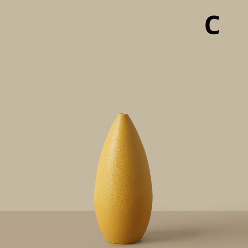 ElegantVase vase C Vase en Céramique Jaune et Vert - Style Moderne